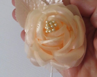 Single Artificial Peach Rose with Wire Stems for Card Creating / Scrapbooking / DIY Wedding /Parties