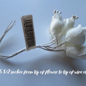 オフホワイト 5 形の造花つぼみとワイヤーの茎、カード作成/スクラップブッキング/DIY ウェディング用 - コサージュ/装飾