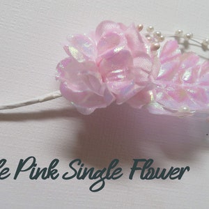 Fleur artificielle rose scintillante unique avec tiges métalliques pour création de cartes/scrapbooking/bricolage mariage/bricolage