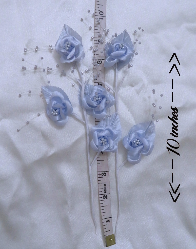 Light Blue Artificial Flowers With Wire Stems for Card Etsy