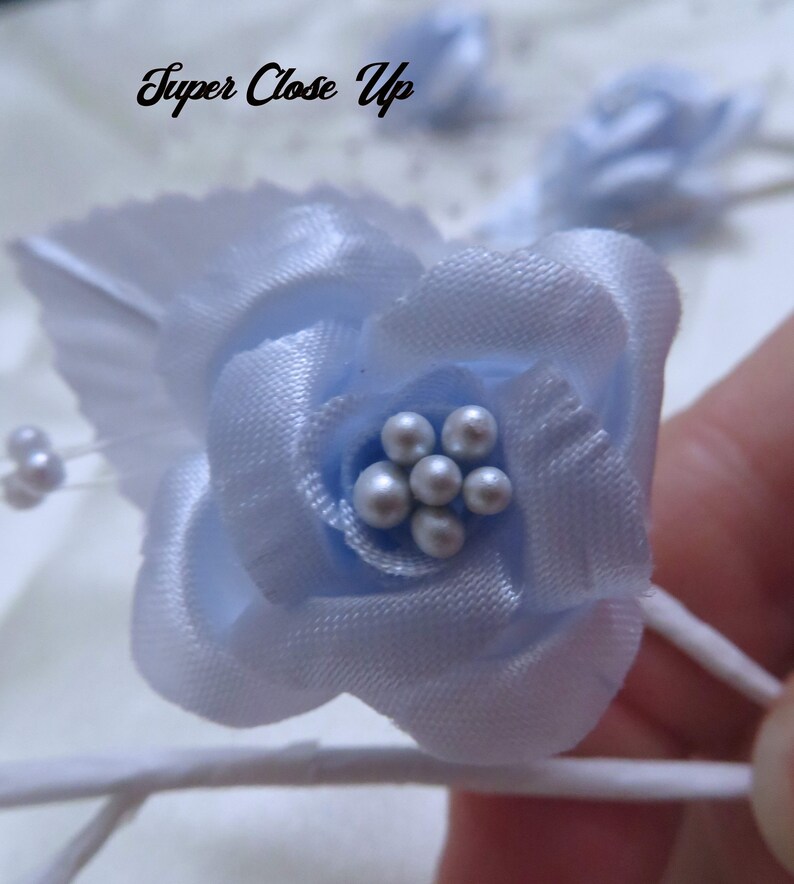 Light Blue Artificial Flowers With Wire Stems for Card Etsy