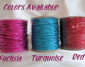 Full Cord Metallized Rolls - 3 Colors Available, Fuchsia, Red & Turquoise