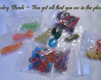 Brightly Colored Jewelry Beads - Look at the images to see all you receive