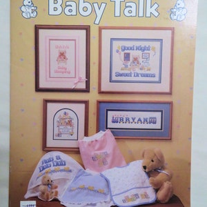 Counted Cross Stitch Baby Patterns - Baby Talk - A Cross Stitch Collection From Sue Hillis Designs Vintage Leaflet #B 125