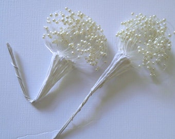 Tiny Hoops of Fake Pearls With Wire Stems for Card Creating Scrapbooking  DIY Wedding Special Deal Buy 1 Get 1 FREE!
