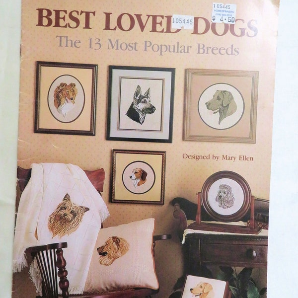 13 Best Loved Dogs - Designs For Counted Cross Stitch - Leaflet #554 by Mary Ellen - Vintage