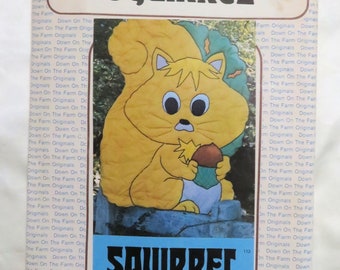 Vintage 1976 Quilt Sewing Pattern: Critter Coverlette Squirrel Childrens/Baby Blanket - Uncut