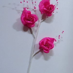 Helle rosa künstliche Blumen mit Draht Stielen für Kartenerstellung Scrapbooking / DIY Hochzeit / weitere Farben erhältlich