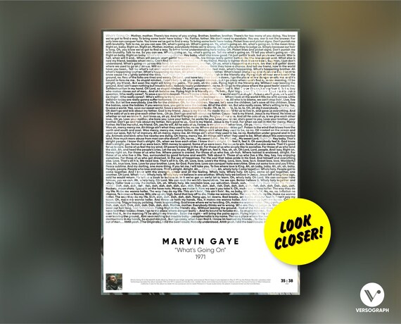 Lyrics On Album Cover Marvin Gaye What S Going On Wall Art Music Posters Instant Download Artwork Printable Art Living Room Art
