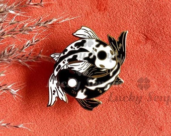 Koi Fish Enamel Pin / Yin Yang Koi Fish Hard Enamel Pin / Tui & La ATLA ...