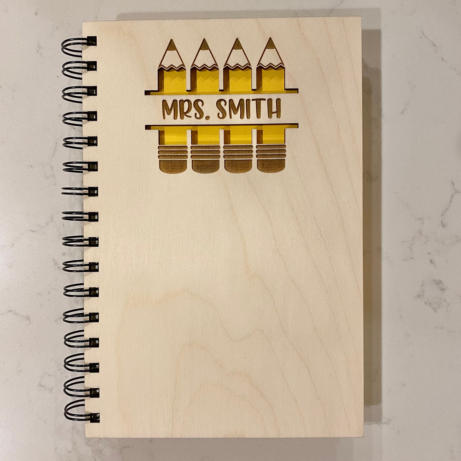 Wooden Teacher Notebook - Etsy