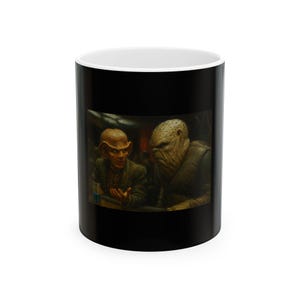 Star Trek Deep Space Nine Quark&#39;s Bar Ceramic Mug DS9 Ferengi Fan Gift, Coffee Cup Drinkware for Sci-Fi Enthusiasts, Geeky Collectible Tea