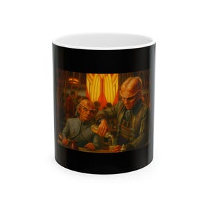 Star Trek Quark&#39;s Bar Ceramic Mug, Deep Space Nine DS9 Ferengi, Geek Gift Cup, TV Show Fan Coffee Mug, Novelty Tea Cup