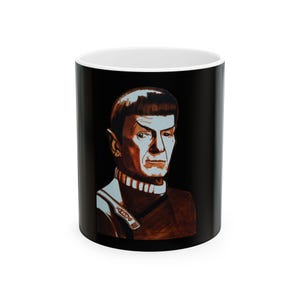 Spock Star Trek Ceramic Mug, Leonard Nimoy Fan Gift, Original Art Coffee Cup, 11oz 15oz, Trekkie Birthday Present, Sci-Fi Geek Kitchen