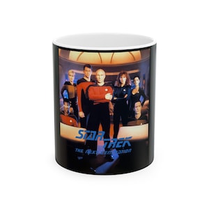 Star Trek TNG Mug, Season 1 Cast Coffee Cup, Trekkie Gift, Sci-Fi Fan Present, 11oz, 15oz, Geeky Tea Mug, Captain Picard Ceramic Cup, Wharf,