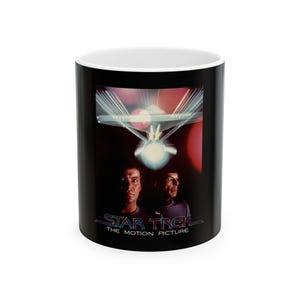 Star Trek: The Motion Picture Ceramic Mug, 1979 Movie Fan Gift, Collectible Cup for Trekkies, Sci-Fi Coffee Mug, Space Movie Memorabilia