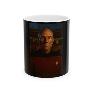 Star Trek Captain Picard Enterprise Mug, Sci-Fi Coffee Cup, Geek Tea Mug, TV Show Fan Gift, Trekkie Drinkware, Nerd Kitchen Decor