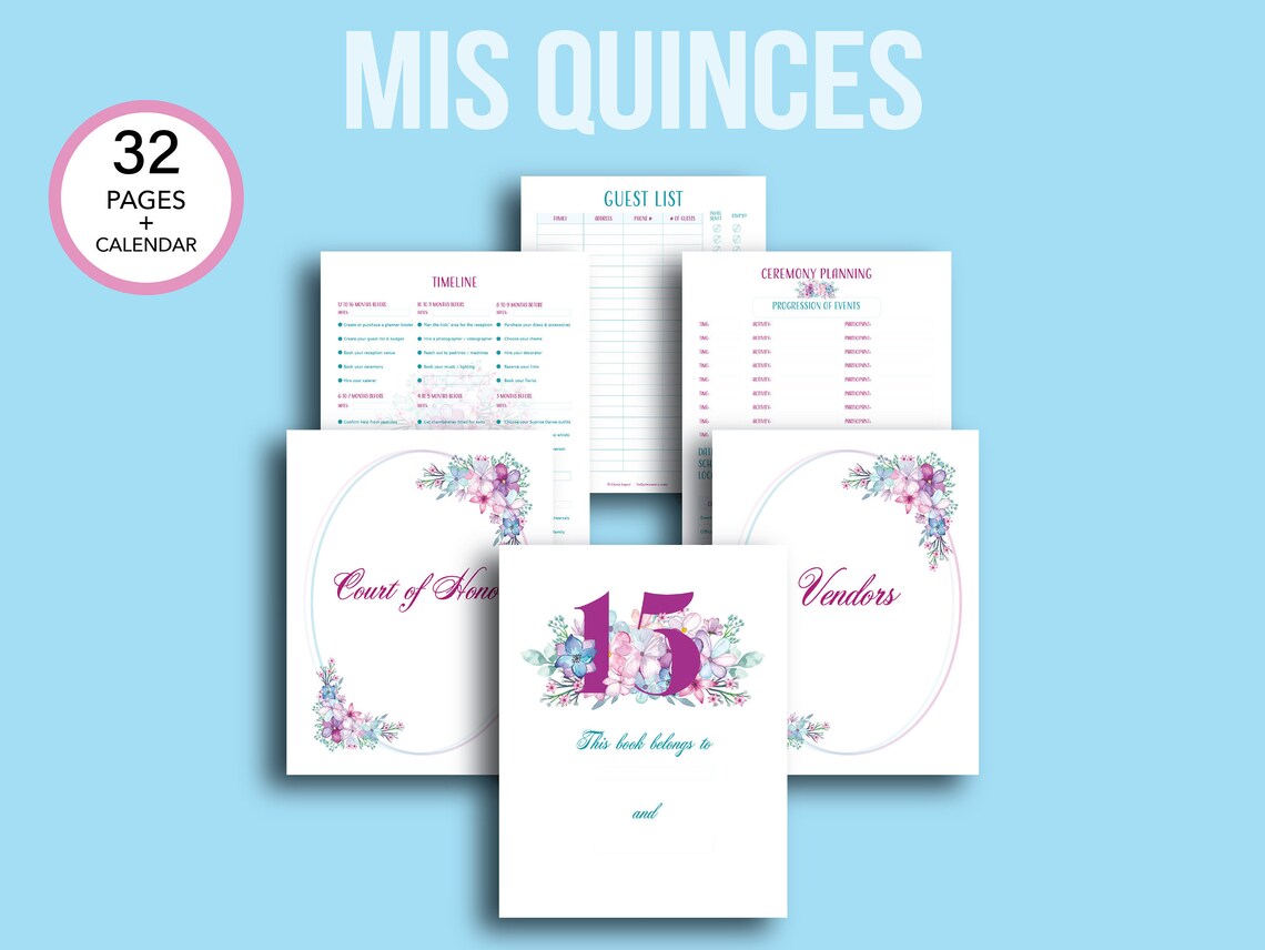 DIGITAL Quinceanera Planner Quince Planner NEEDS Adobe Etsy