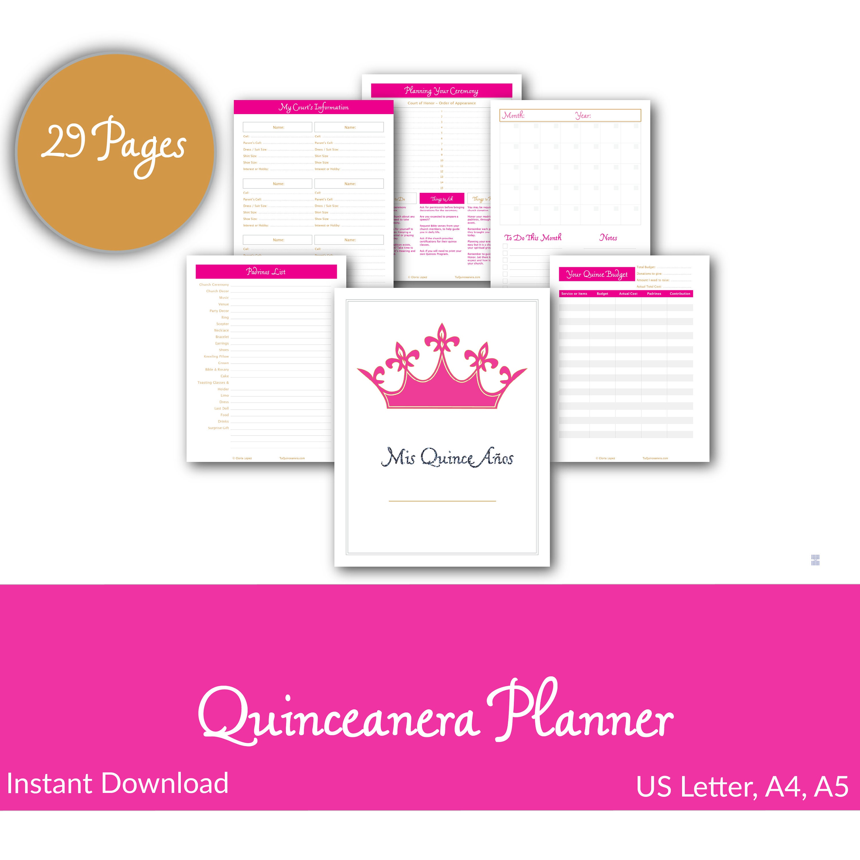 Quinceanera Planner Template