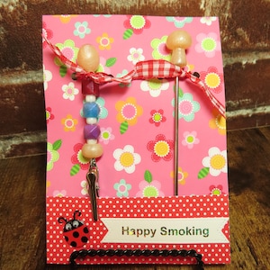 Mushroom Tip Toker Poker and Clip Set with Gift Card Holder - Pearl
