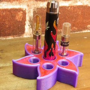 Holographic Purple Flower - Battery and 510 Thread Cartridge Stand