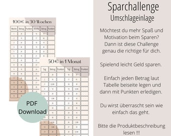 Savings Challenge | Weekly Challenge | Small Change Challenge | suitable for A6 envelopes | Zipper pockets | Savings Goals | budgeting