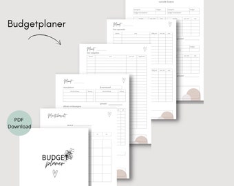 Digital PDF Budget Planner (German) | Household Budget | Financial Planner | Printable Template | Household Book | Cover Method | Planner | A5