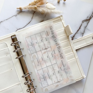 Sinking Fund Tracker Umschlag frosty Design matt transparent | BudgetSheet | Wildblumen | Budgetbinder Umschläge | Zipperumschlag