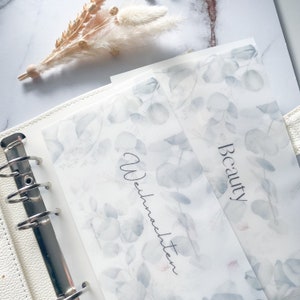 Geldumschlag personalisiert frosty matt transparent mit Wunschtext | Eukalyptus | Budgetbinder Umschläge | Zipperumschlag | Zipplessumschlag