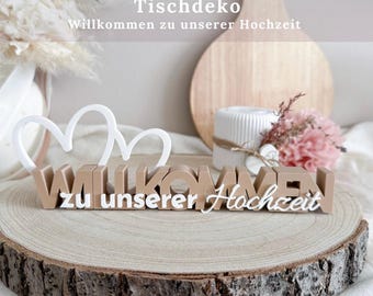 Tischdeko Hochzeit | Hochzeitsdeko Ideen | Hochzeitstisch Deko | Willkommensschild Hochzeit | Hochzeitsdeko modern | Hochzeitsdeko