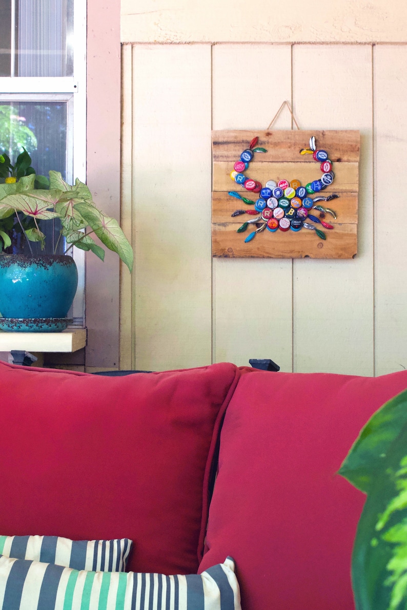 Bottle Cap Art Anchor Etsy