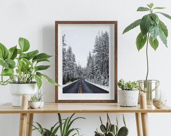 Digitaldruck | Snowy Road, Oregon | Herunterladbare