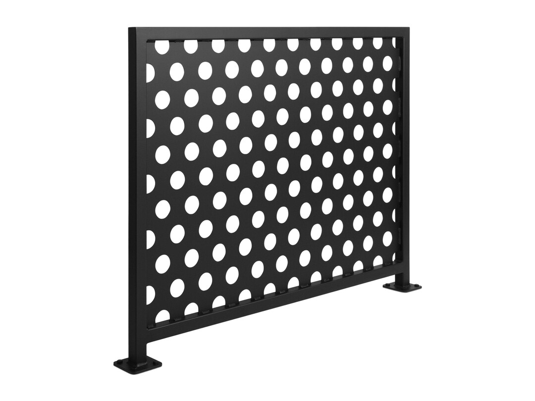 Circle Design Steel Metal Handrail Balcony Railings - Flat Black Finish ...