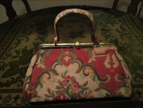 Vintage Wool Tapestry-Carpet Bag