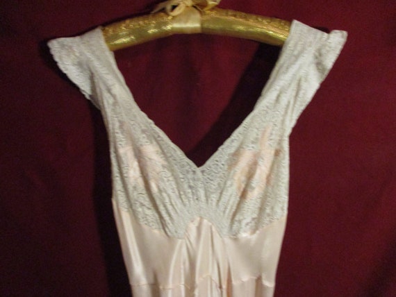 Sweet 1930's Petal Pink Satin Nightgown