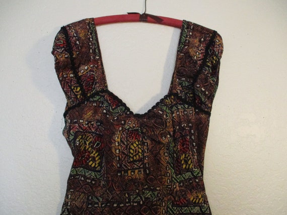 1940's Multi-colored Peasant Dress