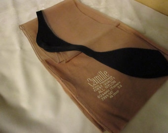 1940's Camille Beige Seamed Nylon Stockings w/ Black Cuban Heel 1 Pr. Size 8-1/2 Never been worn!