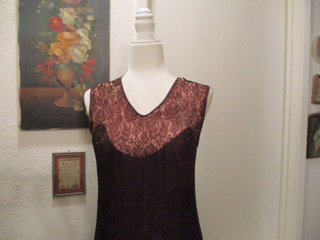 1920s Silk Crepe Floral Dress | XS/S/M