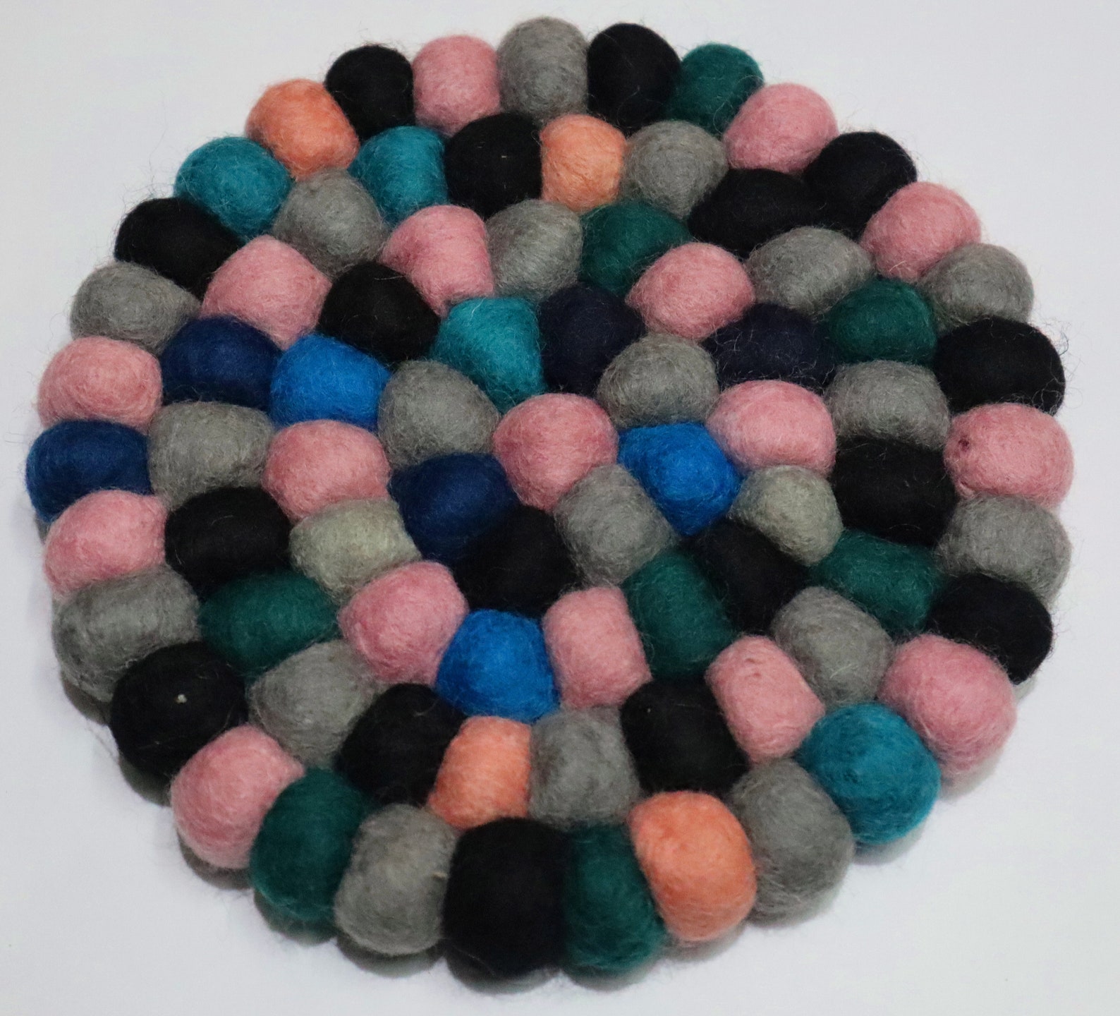 Handmade Wool Felt Ball Trivet Table Heat Resistant Mat Cup Etsy