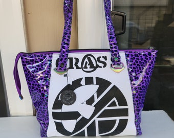Crass leopard print oversized punk tote bag