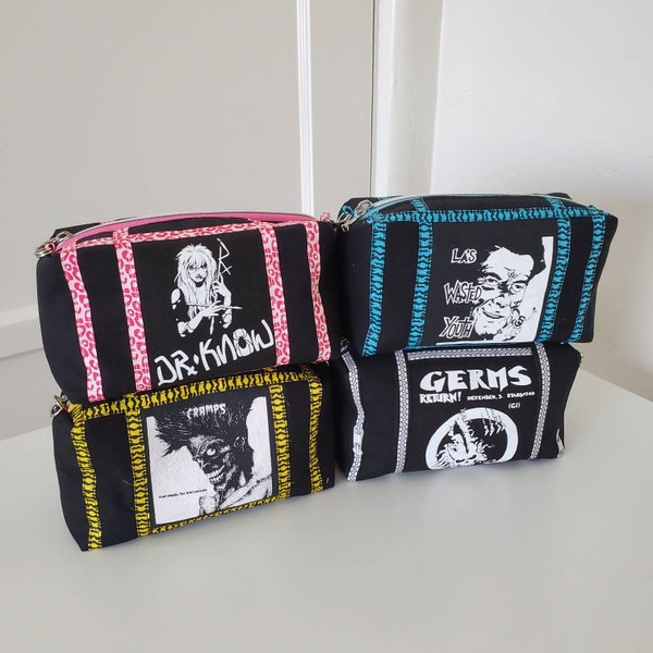 Punk rock box pouch leopard zebra print