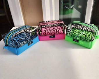 Leopard print boxy pouch