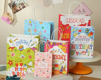 10PCS Gift Wrap Kraft Paper Bags Party Favor Shopping Bags Christmas Baby Bridal Shower Wedding Boy Girl Birthday Goodie Candy Small Bags