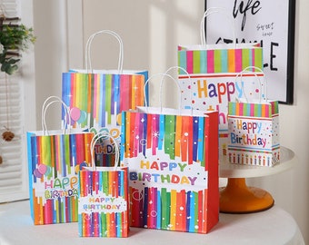12PCS Gift Wrap Kraft Paper Bags Party Favor Shopping Bags Christmas Baby Bridal Shower Wedding Boy Girl Birthday Goodie Candy Small Bags