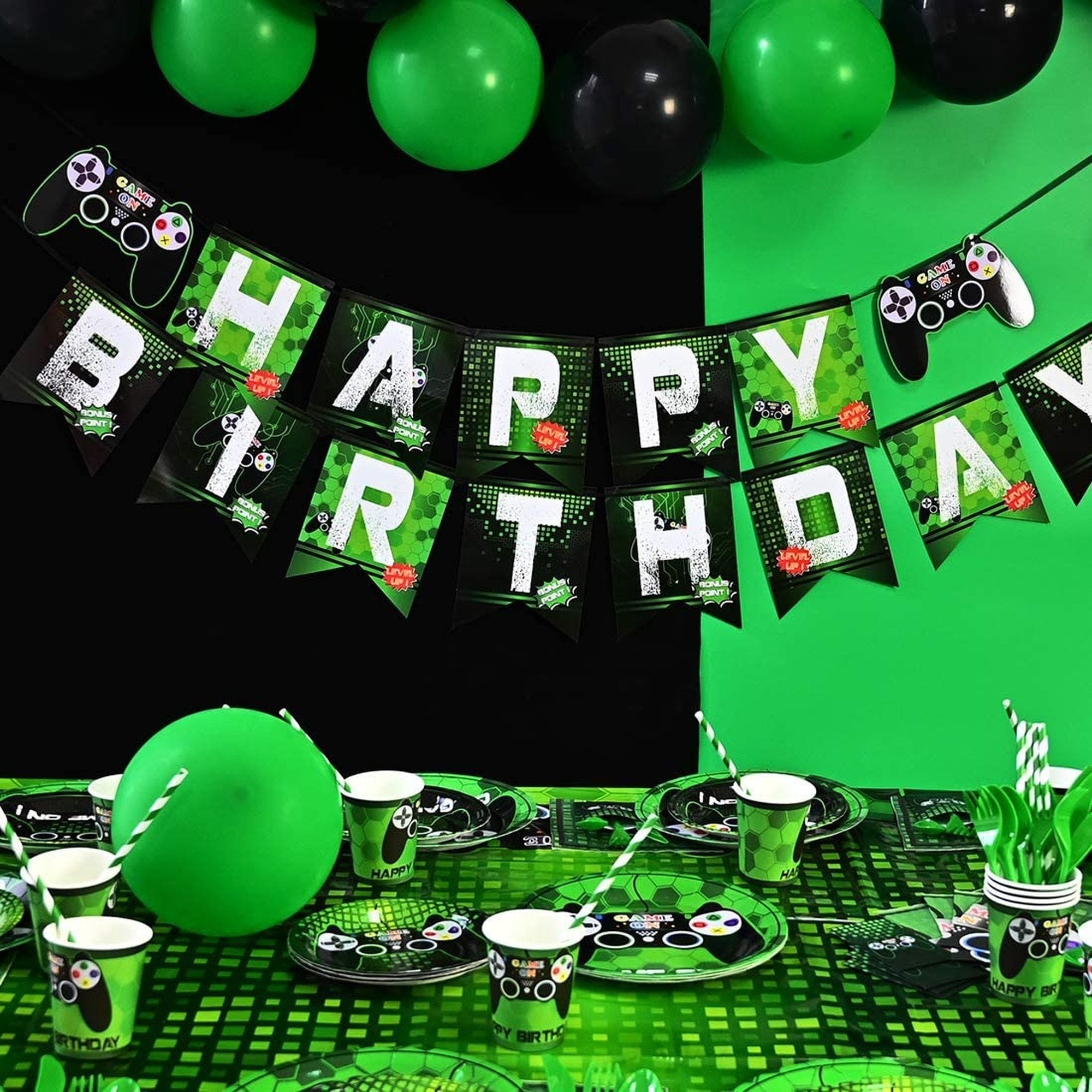 Video Game Party Supplies Gaming Decoration Boys Birthday Etsy