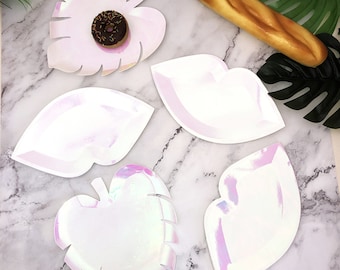 虹色パーティー食器 使い捨て食器 虹色装飾パーティー用品 デザートプレート カップ ホログラフィック 誕生日 ベビーシャワー