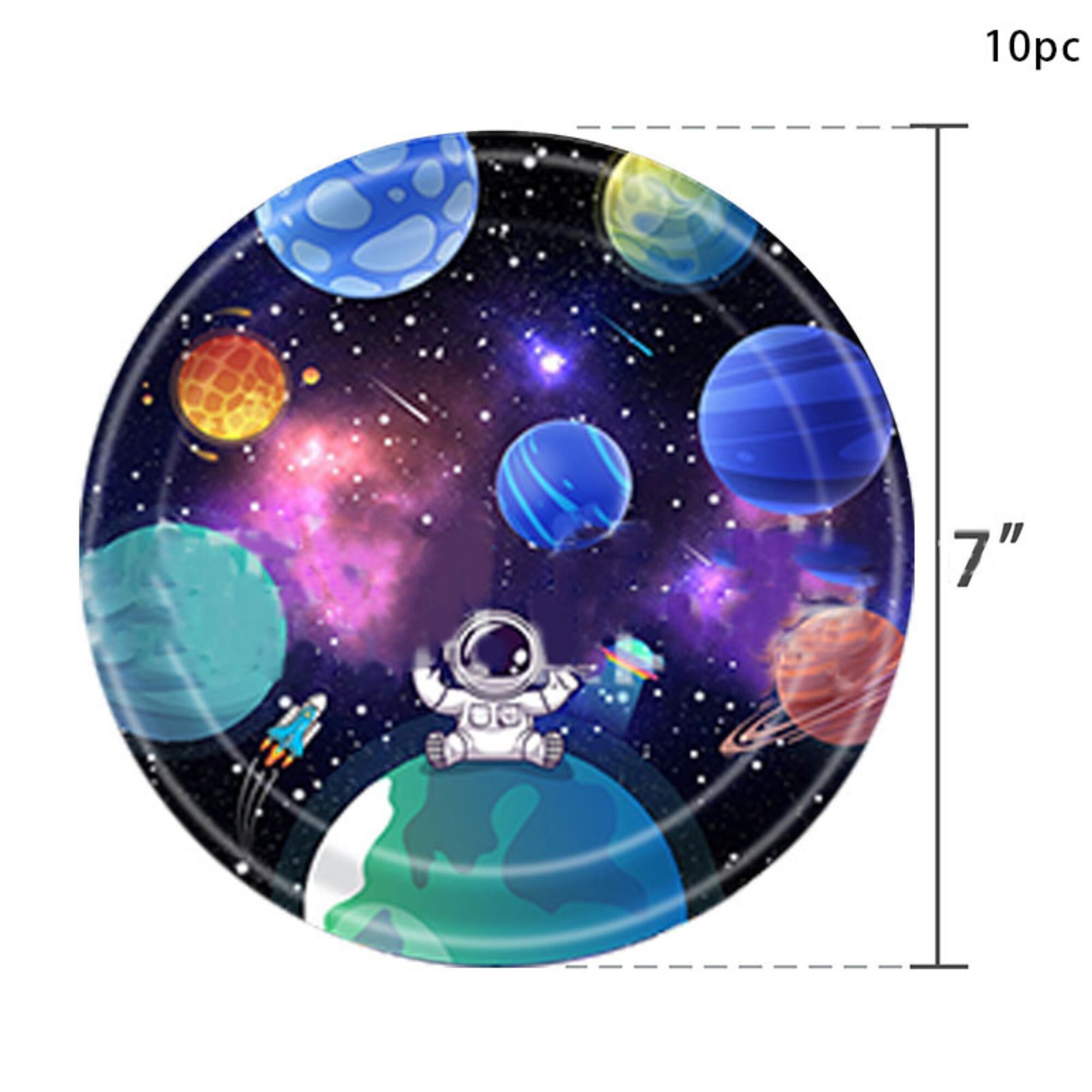 Galaxy Party-Deko-Set Für 20 Personen – Inkl. Teller, Tassen, Servietten, Tischdecke Mit Weltraum-Motiv