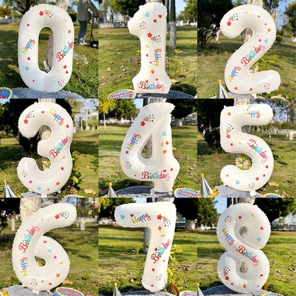 32Inch Number Balloons 0-9 Large Foil Helium Balloon Alphabet Adult Birthday Baby Shower Mylar Giant Balloon Party Decoration Wedding