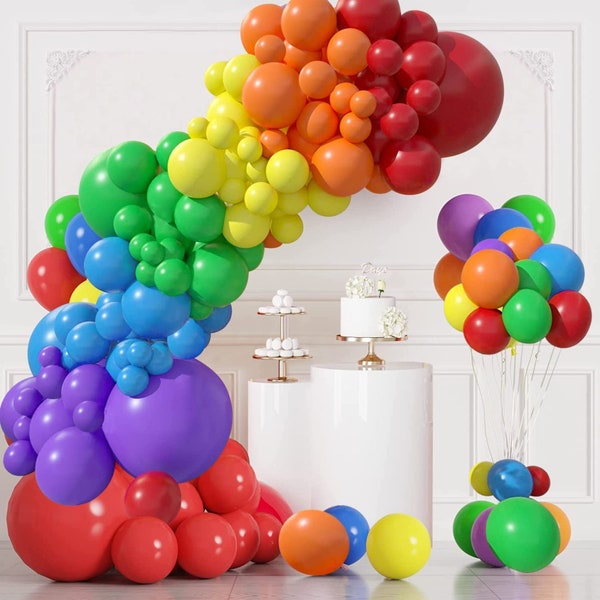 Rainbow Balloon Garland Arch Kit Colorful Balloons Garland Birthday Party Decorations Birthday Baby Shower Bridal Wedding Anniversary Party