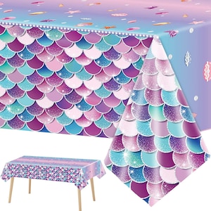 Tovaglia con sirene sotto il mare Tovaglie in plastica per feste Principessa Baby Shower Compleanno Decorazioni sull'oceano Forniture per matrimoni natalizi